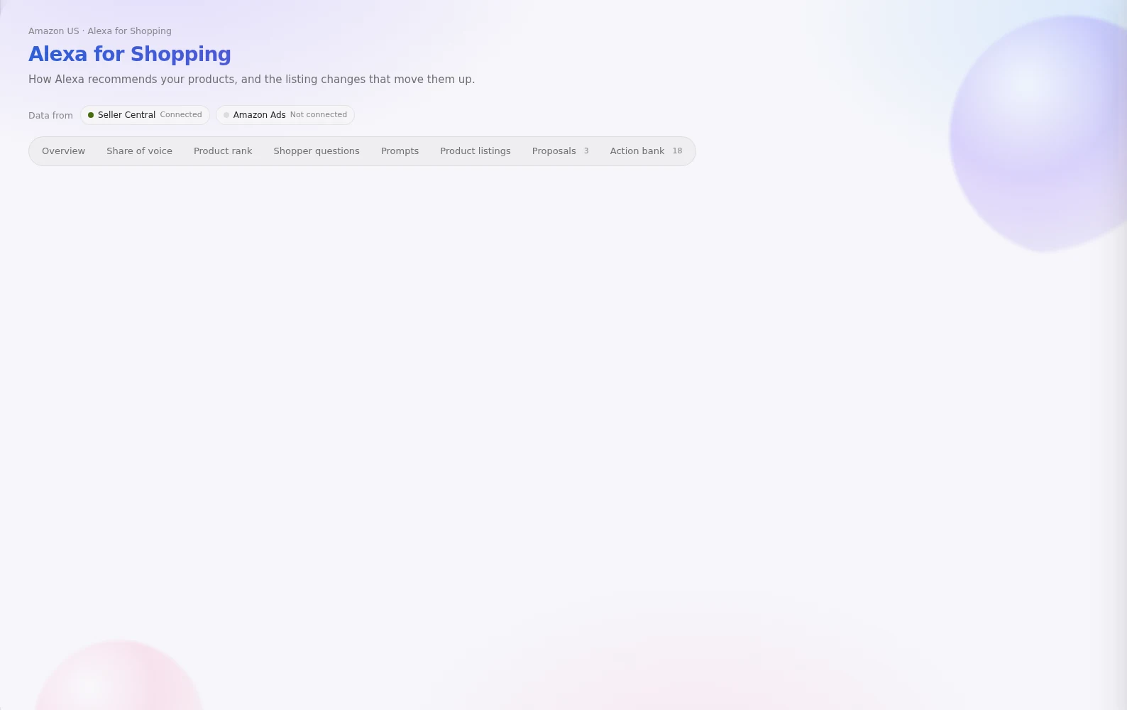 Alexa for Shopping listing proposal awaiting approval in Geonos, sample account